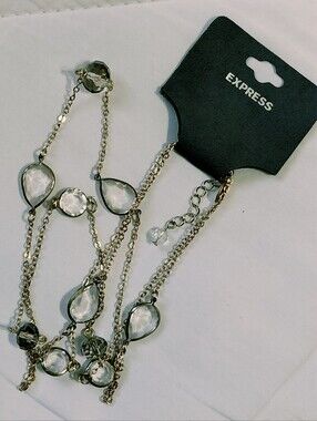 New Express Gold Bezel Crystal Necklace